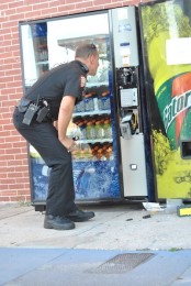 Vending machine vandalized