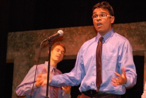 Senior Sujan Patel takes center stage during the Gentleman’s Band first-place winning performance.