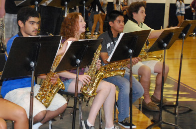 Junior Kevin Baylen (third from the left) plans to audition for All-County on the flute.