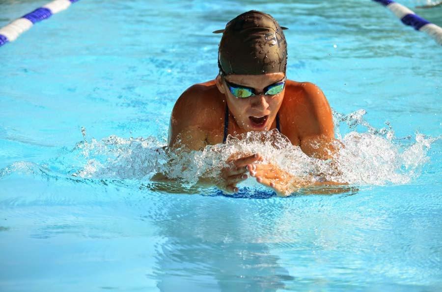 Kalya Stevens practices at Fee Avenue pool in Melbourne.