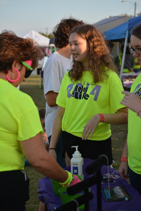 Senior Selina Arends helps out at last years Relay for Life event which was held at West Shore.