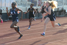 Junior Ahjaney Friar competes against Merritt Island in a 2016 meet.