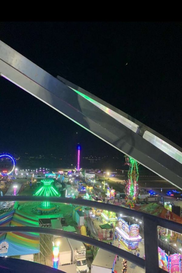 The view of the fair from the Ferris Wheel.