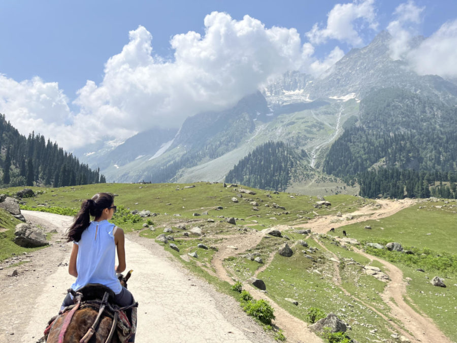 Freshman Rhea Sinha goes horseback riding in Kashmir.