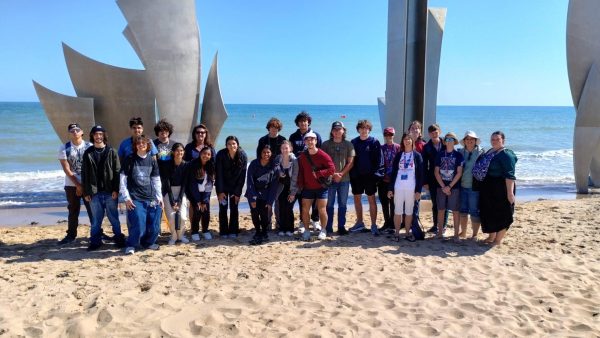 Students, teachers, and parents visit Omaha Beach in Normandy, France on June 7. "In 7th grade I had signed up for a [field trip to] Canada but it was canceled because COVID pushed it off so much, so when Mrs. Pietrzak brought up that they were doing a D-Day field trip to Europe, I thought that was really cool and I knew that I definitely wanted to do a trip while I was at West Shore so I took the opportunity," senior Amelia Bailly said.