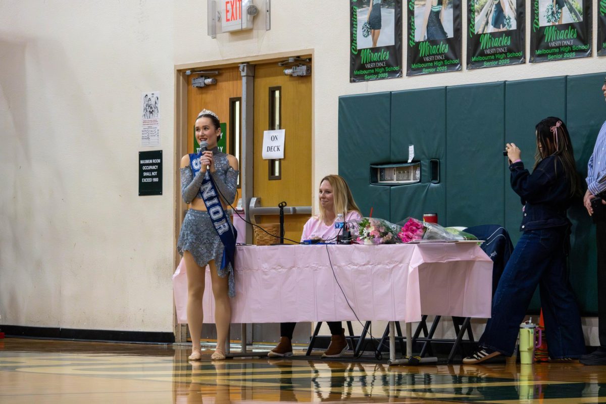 Senior Allie Ward speaks at the 2025 Dance for a Cure event on Sunday, January 26. "We raised over $11,000, and I'm super proud that it went off without a hitch," Ward said, "I hope that the tradition can continue."