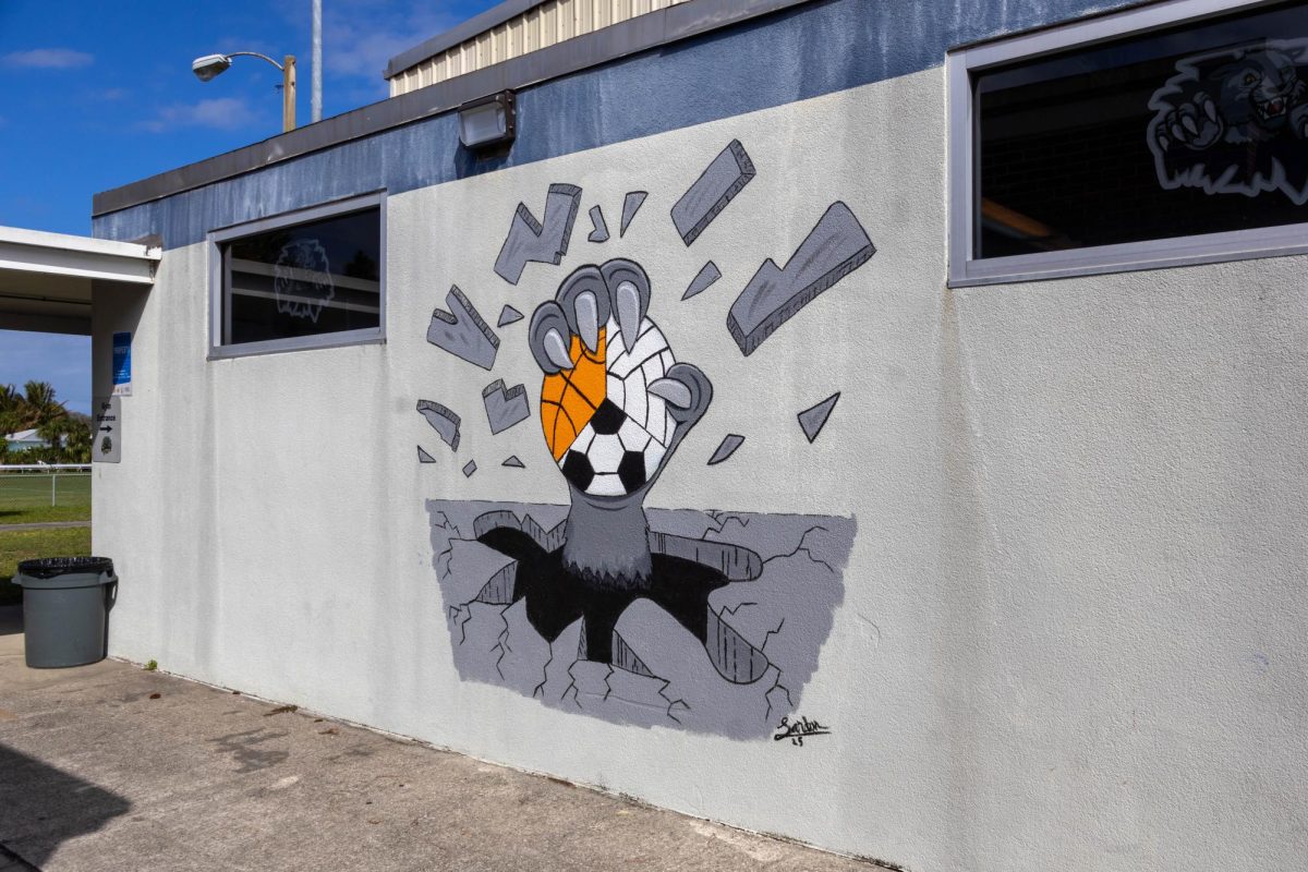 A mural representing West Shore's sports  teams painted by Landon McCoy as part of his senior project is displayed on the outside of the gym on Feb. 18. "I chose to paint it mainly because my siblings play a sport here," McCoy said. "For me, working on the mural meant leaving a mark on my high school after I graduate."