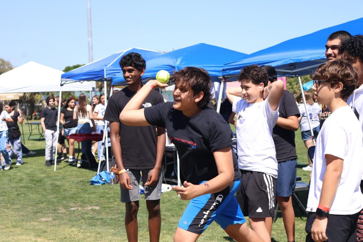 Students bought tickets to have a shot at dunking teachers and staff.