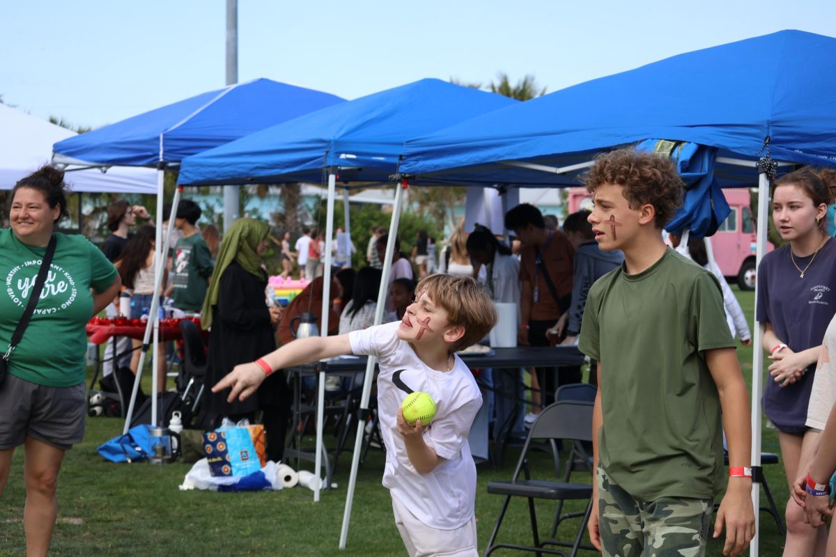 Students bought tickets to have a shot at dunking teachers and staff.