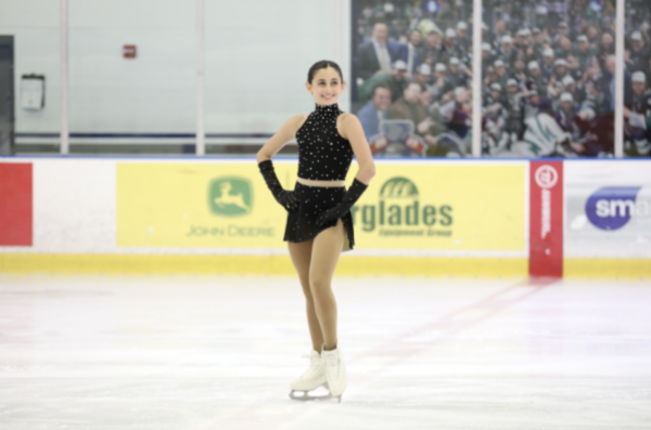 Posing before the music starts, eighth grader Julianne Dattoli stands ready to perform her pre-juvenile free skate at the Paradise Coast Classic on June 7.